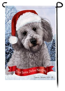 Querido Santa, Define Bandera de Jardín Travieso - Gris Labradoodle 080I - Imagen 1 de 1
