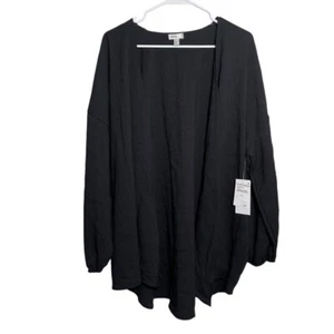 Nordstorm Rack Cardigan Women's XL Black Solid Open Textured Slouchy NWT - Picture 1 of 9