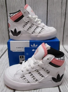 Adidas FV6980 Hardcourt Hi Sneakers Shoes - Size 5K Little Kids Children Pink - Picture 1 of 6