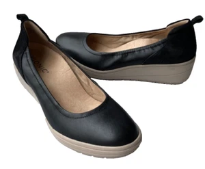 VIONIC Women's Ellery Jacey Black Leather Wedge Slip On Comfort Shoes  (Size 7) - Picture 1 of 12