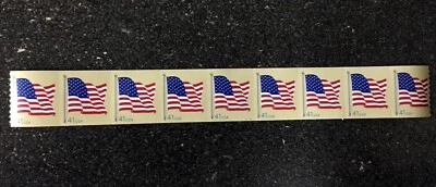 2007USA #4188 41c Flag - Plate Number Coil PNC (#V11111) Strip of 9 Mint  (AVR) - Image 1 of 2