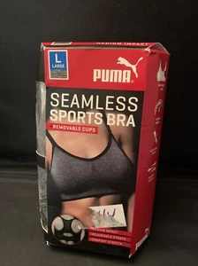 Sujetador deportivo sin costuras Puma con copas extraíbles talla grande-medio impacto - Imagen 1 de 2