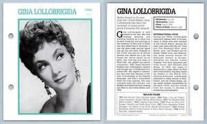 Gina Lollobrigida - 1950's Atlas Editions Movie Star Card - Picture 1 of 1