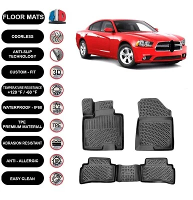 Alfombrillas forro para Dodge Charger LD (2011-2014) 3D moldeadas negras 4 un. Foto 1 de 4