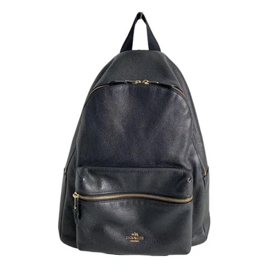 Import duty included  Coach Backpack Leather Black  Handbag Purse School Bag - Image 1 of 4