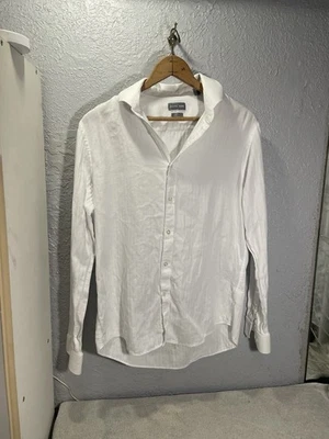 Camisa de vestir Michael Kors para hombre ajustada talla grande 16-16,5 34/35 blanca lisa Foto 1 de 4
