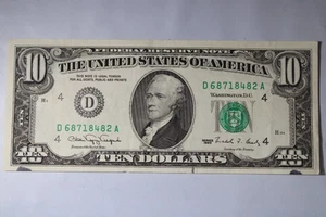 Billete de 10 dólares serie 1990 C billete de la Reserva Federal billete de diez dólares 39 - Imagen 1 de 9