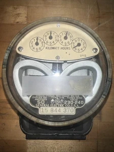 General Electric 50 AMP 230-240 Volt Type I-16 Single Phase Watthour Meter - Picture 1 of 8