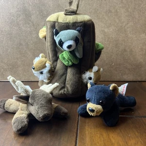 Unipak 12" Plush Treehouse Tree Stump With 5 Animals-4 Unipak And 1 Unbranded - Picture 1 of 16