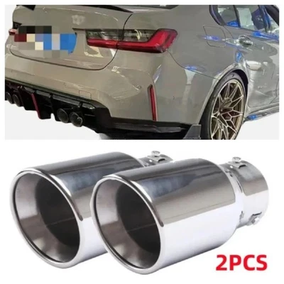 2X Car Exhaust Pipe Tip Rear Tail Throat Muffler For BMW M3 M4 G80 G82 Foto 1 de 4