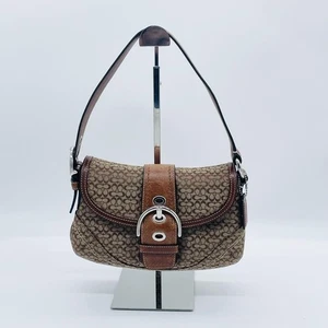 COACH Soho One Schultertasche Handtasche Signature Y2K Canvas Leder Braun... - Bild 1 von 24