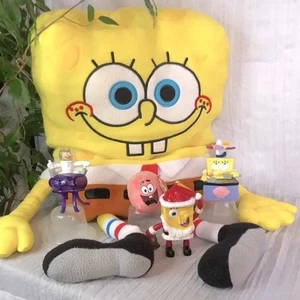 SPONGEBOB sz XL stuffed plush toy & Patrick TY Beanie & Sandy & SB plastic toys - Picture 1 of 15