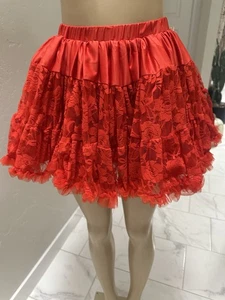 Disney Red Lace Tulle Fluffy Ruffle Tutu 7/8 Minnie Mouse, Princess , Costume - Picture 1 of 8