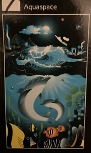 Black Light Dolphin Aqua Space Sea Creature 3x5 Wall Hanging Poster And Bulb - Picture 1 of 5