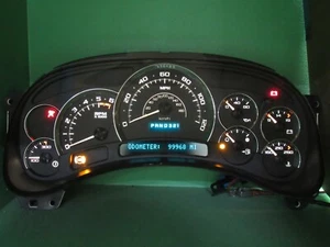 03-04 CADILLAC ESCALADE INSTRUMENT GAUGE CLUSTER SPEEDO MILEAGE PROG REBUILT 224 - Foto 1 di 7