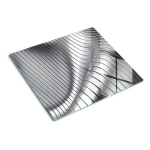 Copri Piano Cottura Fornelli Tagliere 60x52cm Modello 3d argento Vetro Temperato - Foto 1 di 6