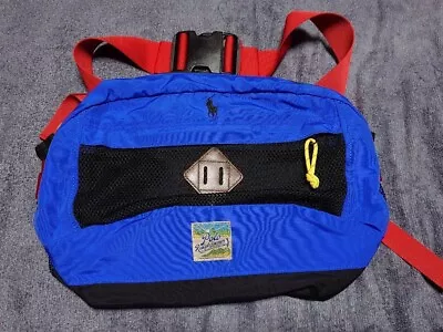 Polo Ralph Lauren Mountain Crossbody Bag Belt Bag Waist Bag Blue x Red Used - Image 1 of 4