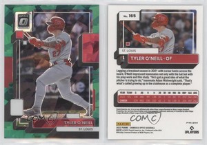 2022 Panini Donruss Optic Green Cracked Ice Prizm /7 Tyler O'Neill #165