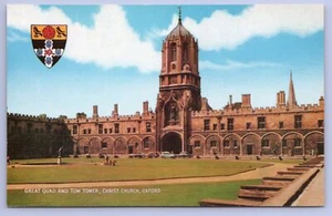 Postcard Great Quad Tom Tower Christ Church Oxford Architecture Oxfordshire - Picture 1 of 2