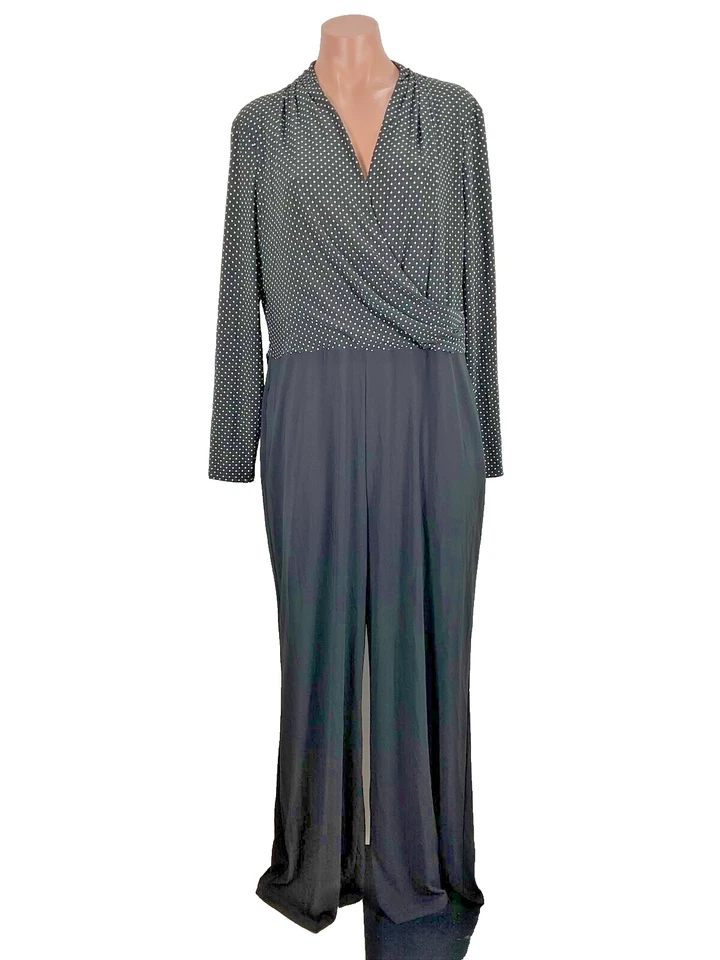 RALPH LAUREN черный белый горошек надежном верхний эластичный комбинезон брюки размер 16 - Изображение 1 из 4