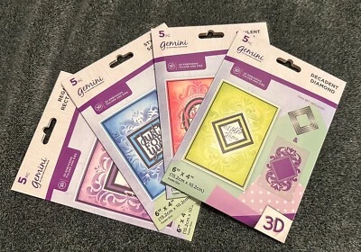 Carpeta y troqueles de estampado 3D Crafters Companion Gemini - Nuevo en caja Foto 1 de 3