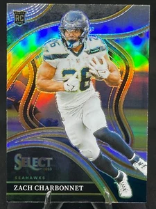 Zach Charbonnet 2023 Select Club Level PLATA PRIZM #202 Seahawks Rookie RC - Imagen 1 de 2