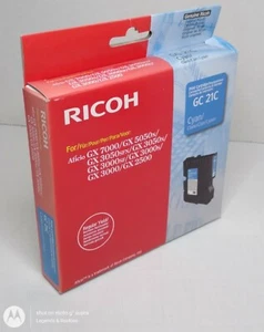 NEW Sealed GC 21C Genuine Ricoh Cyan Ink Aficio GX3000 GX5050N GX3050n  - Picture 1 of 2