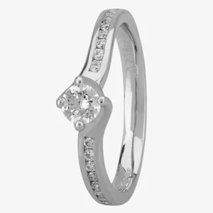 Anello di torsione con perno diamante taglio brillante 1888 Collezione platino 0,25 carati... - Foto 1 di 3