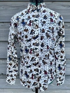 DOVER SADDLERY K414 DS Barn Party Western Women Equestrian Shirt Size M NEW - Picture 1 of 24