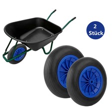 2× Ø350mm PU-Schaum PU Rad Schubkarren 3.50-8 Ersatzrad Pannensicher Gartenkarre