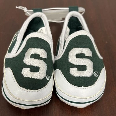 Michigan State Spartans MSU Recién Nacido Bebé Botines Zapatos Prewalk Talla 2 Infantil Foto 1 de 4