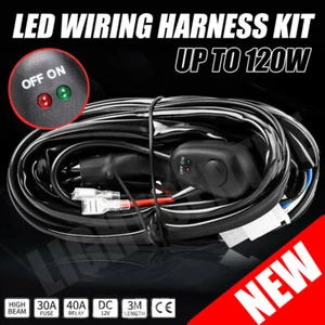Wiring Harness Kit Fuse ON OFF Switch Relay For LED Fog Work Light Bar 12V 1 Way - Picture 1 of 12