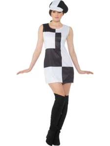 60s Monochrome Girl Women's Costume - Picture 1 of 1