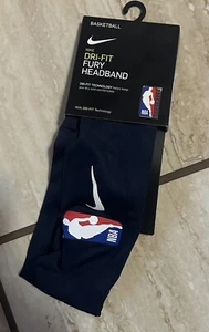 Nike Adults Unisex Dri-Fit Fury NBA Logo Team Issued Headband Navy Blue New - Picture 1 of 2