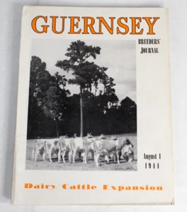 Guernsey Breeders Journal August 1, 1944 Cow Calf Bull Farms Cattle Dairy Ads - Bild 1 von 17
