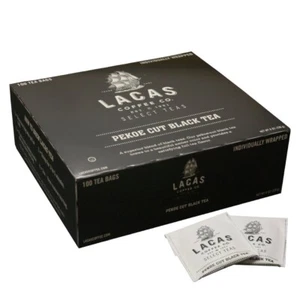 Lacas Coffee Company té caliente corte pekoe té negro 1 caja 100 quilates - Imagen 1 de 4