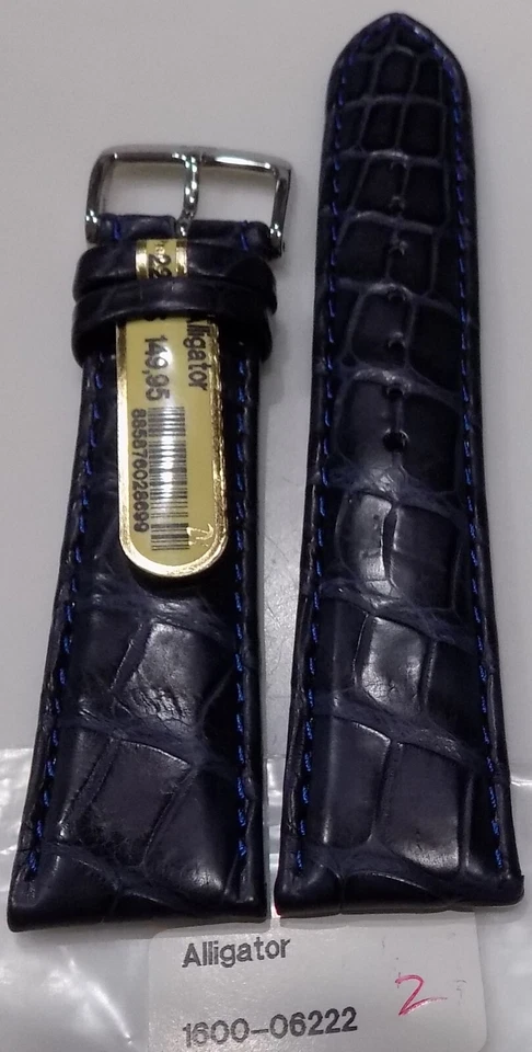 (Selecciona TU Único Grano Natural) Di-Modelo Azul Caimán 22mm Correa de Reloj Foto 1 de 4