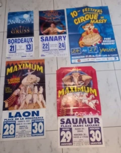 LOT DE 5 AFFICHES DE CIRQUE (FRANCE). - Imagen 1 de 1