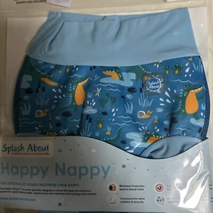 Splash About HAPPY NAPPY Boys Swimming Trunks Pants Blue Crocodile 2 - 3 Yrs XXL - Picture 1 of 2