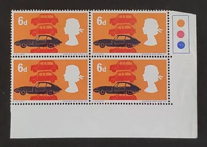 GB. QEII 1966 ERROR! Technology 6d "Broken D" in Traffic light block. MUH. - Picture 1 of 2