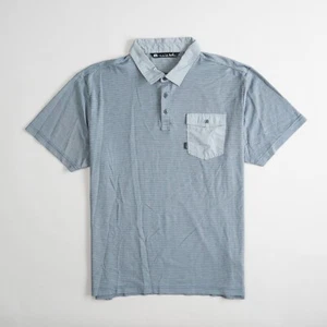 Polo de golf Travis Mathew a rayas manga corta bolsillo gris para hombre talla XL - Imagen 1 de 8