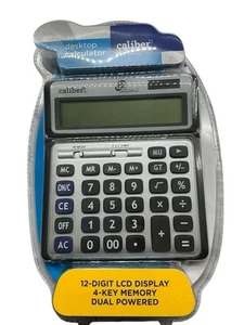 Caliber 12 Digit Desktop Calculator Black - READ New Sealed - Picture 1 of 18