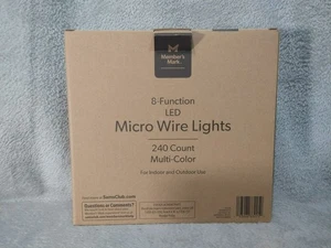 Members Mark Lights Multi Color 8 Function LED Micro Wire 240 Count Battery - Picture 1 of 3