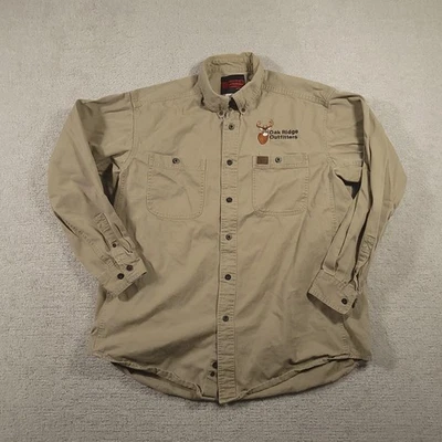 Riggs Workwear Shirt Mens XL Khaki Button Down Oak Ridge Outfitters Logo Cotton - Image 1 of 4