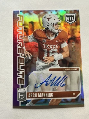 2025 Donruss Elite Future Elite - Arch Manning - с автографом /99 фиолетовая голографическая - Изображение 1 из 2