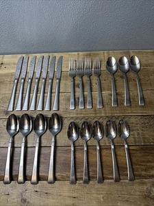 Vintage Handtuch Edelstahl 18-8 Besteck 23-teiliges Set Gabeln & Löffel Messer Korea - Bild 1 von 8