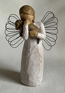 Willow Tree “Angel of Friendship” Hugging A Puppy Dog (1999-2009) - Picture 1 of 8