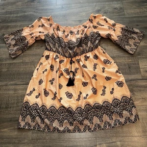 Lane Bryant Women Mini Swing SunDress Sweetheart Neck Tiered Boho Plus Sz 22/24 - Picture 1 of 18