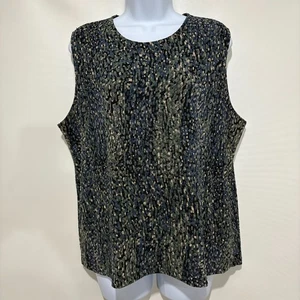 Camiseta sin mangas pulóver elástica Laura Ashley XL multicolor salpicaduras - Imagen 1 de 5