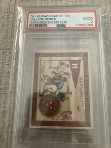 T51 Murad Cigarettes HARVARD Football College Series 2nd Edition PSA 2! - Picture 1 of 4